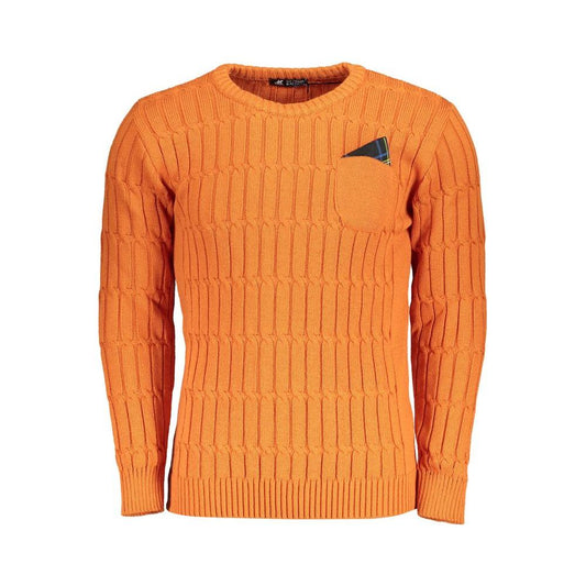 U.S. Grand Polo Twisted Crew Neck Orange Sweater U.S. Grand Polo