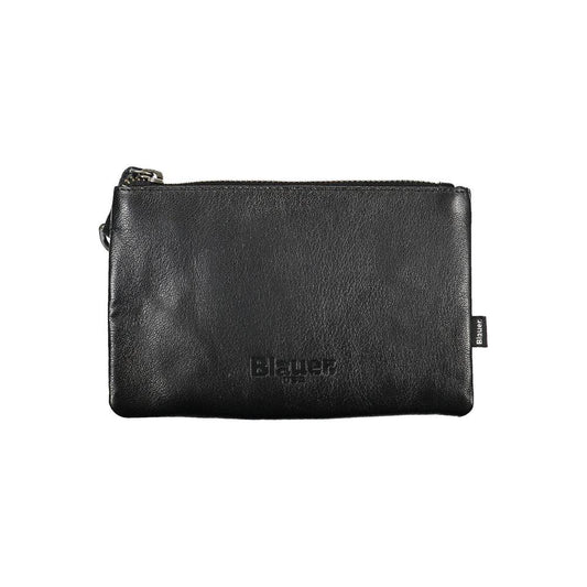 Blauer Sleek Black Leather Document Holder with Card Slot Blauer