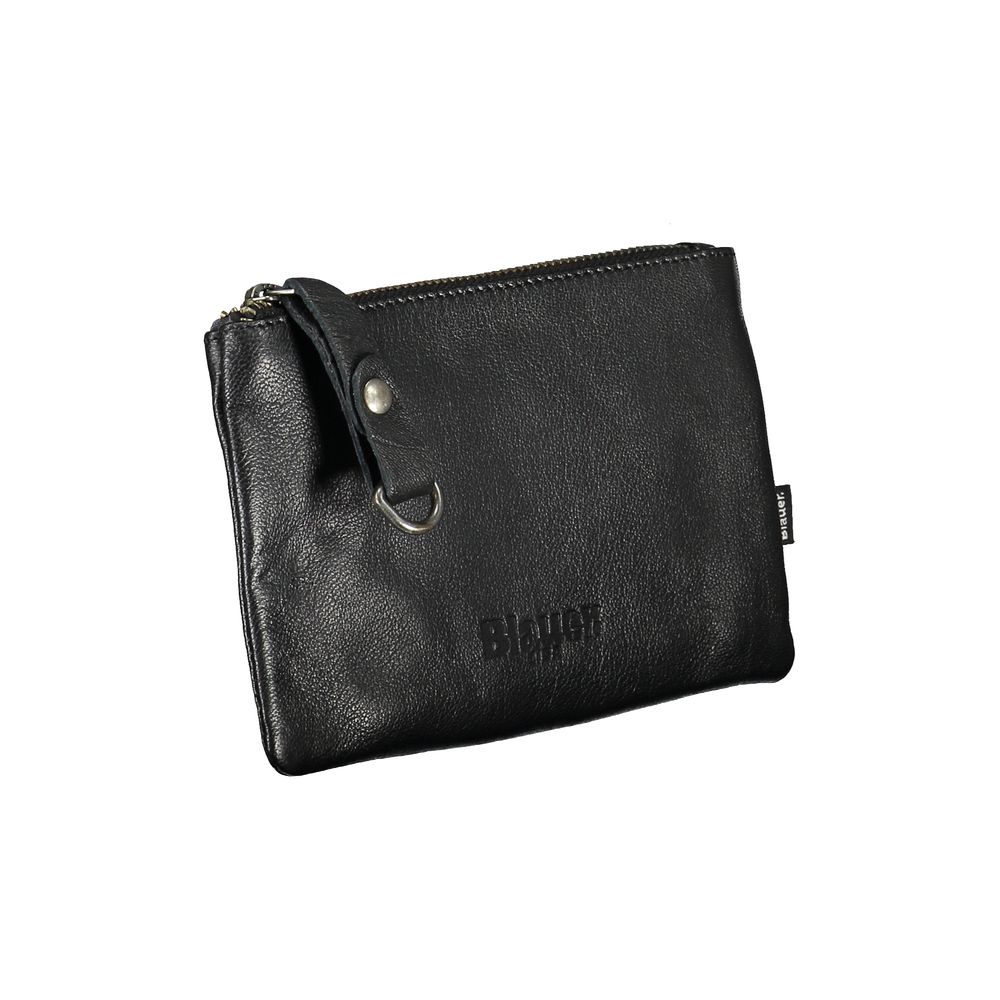 Blauer Sleek Black Leather Document Holder with Card Slot Blauer