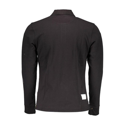 La Martina Elegant Long Sleeved Black Polo for Men La Martina