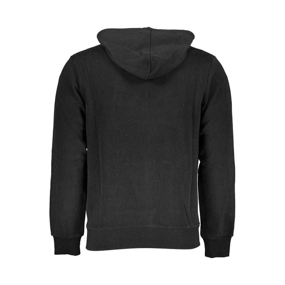 La Martina Sleek Hooded Cotton Sweatshirt in Black La Martina