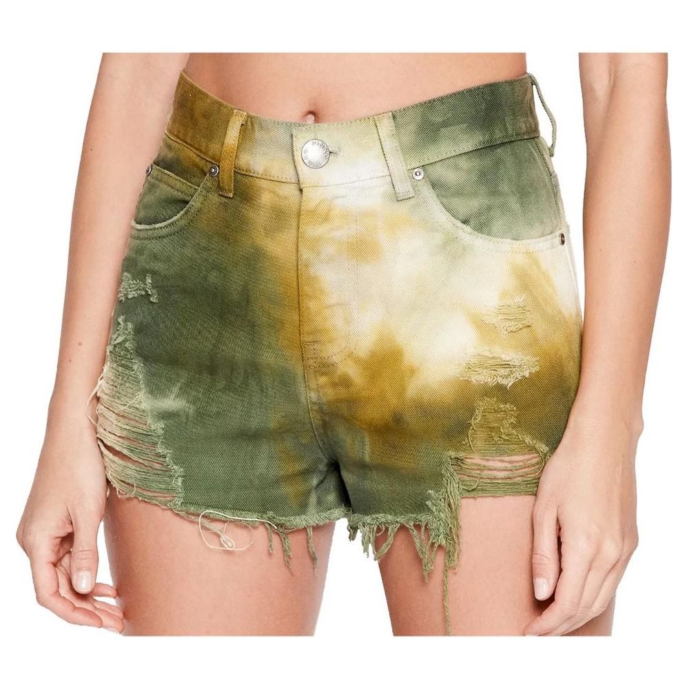 PINKO Military Green Cotton Women Shorts PINKO