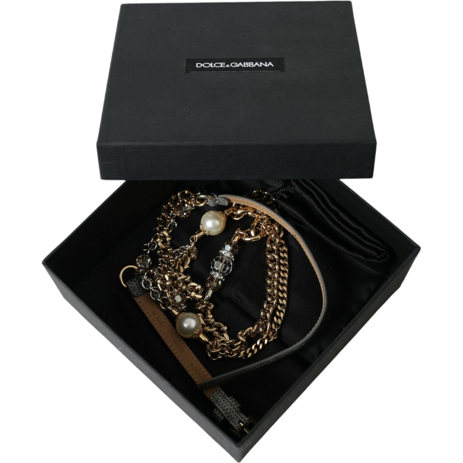 Dolce & Gabbana Blue Braided Gold Brass Chain Waist Belt