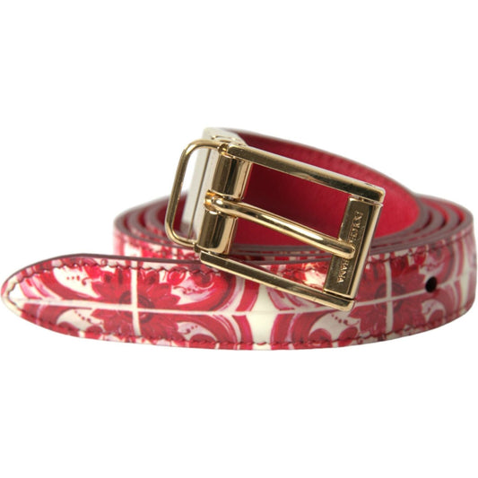 Dolce & Gabbana Elegant Red Calfskin Waist Belt Dolce & Gabbana