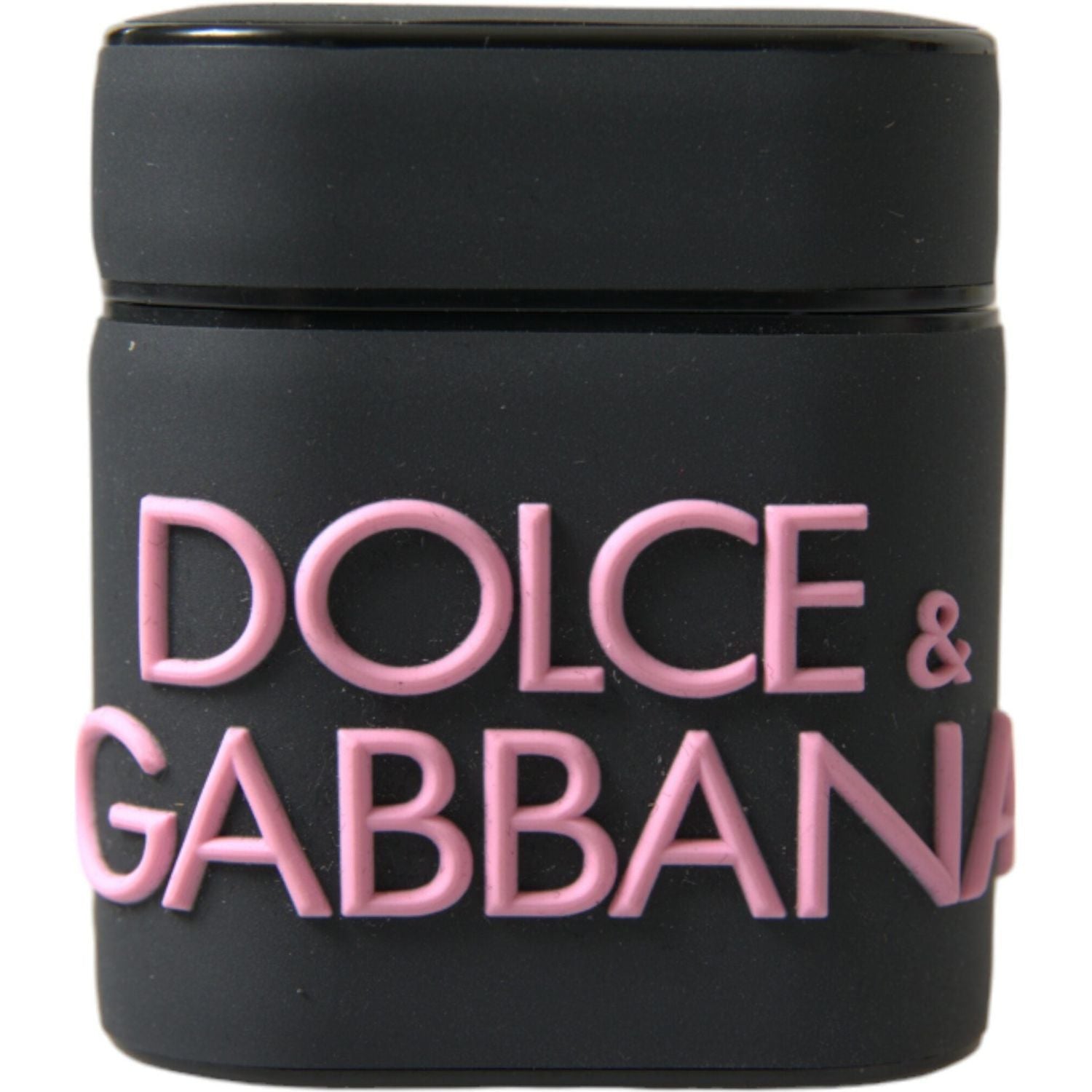 Dolce & Gabbana Black Pink Silicone Embossed Logo Airpods Case