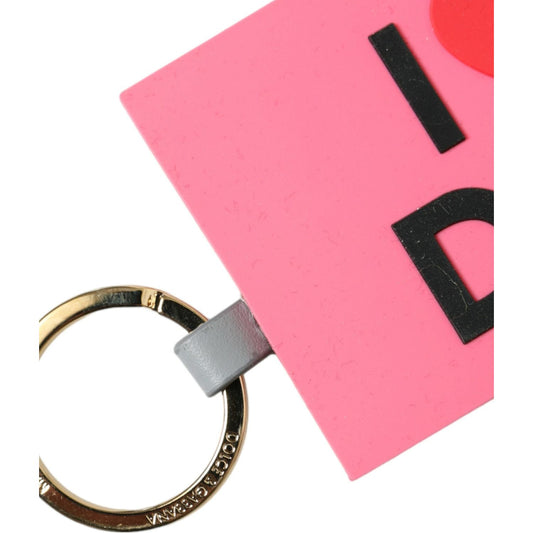 Dolce & Gabbana Chic Trifold Gold & Pink Key Holder Case Dolce & Gabbana