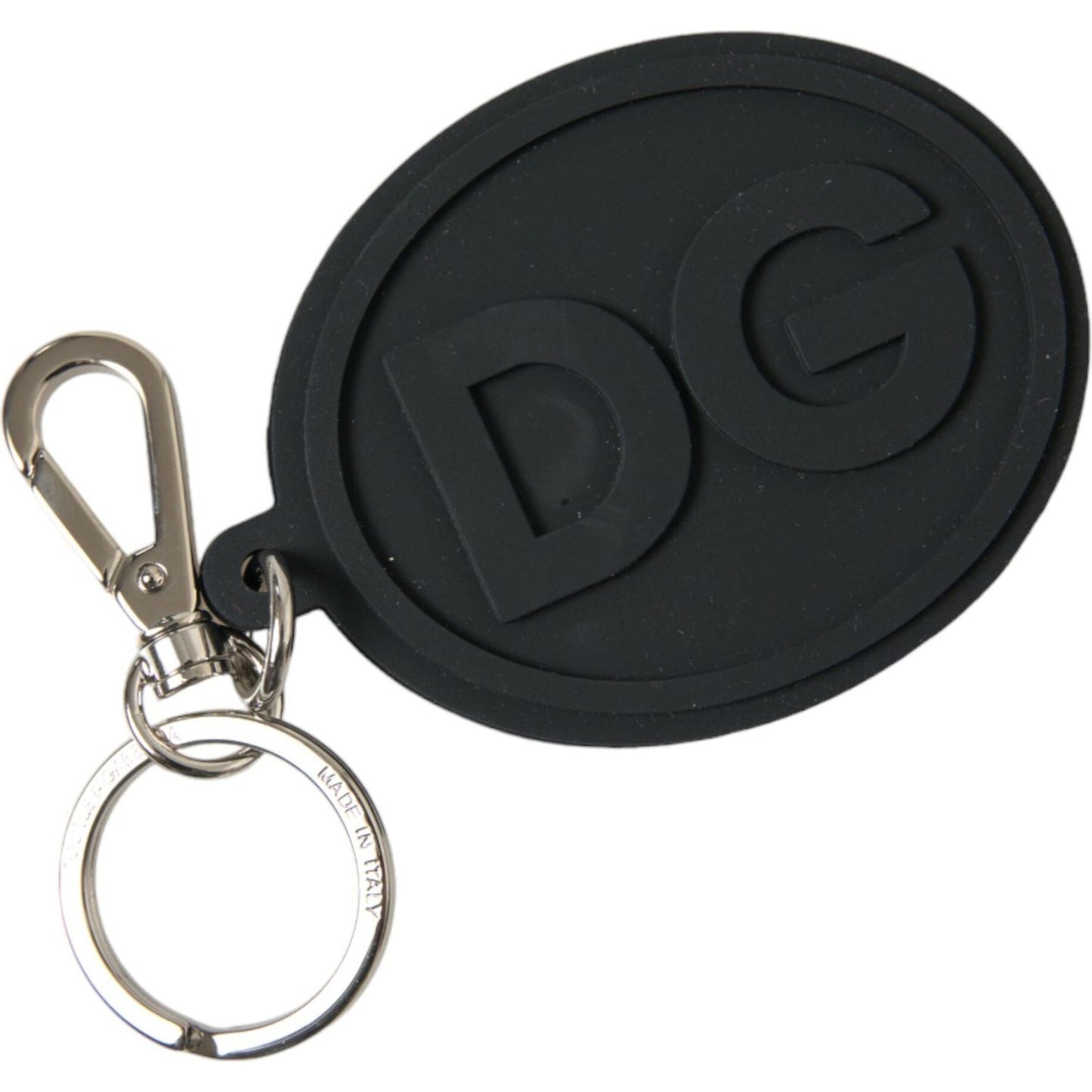 Dolce & Gabbana Chic Black and Silver Logo Keychain Dolce & Gabbana