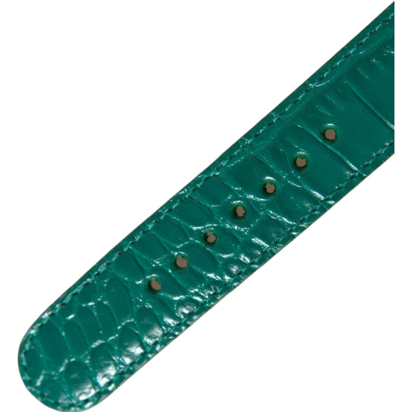 Dolce & Gabbana Elegant Green Leather Neck Band Dolce & Gabbana