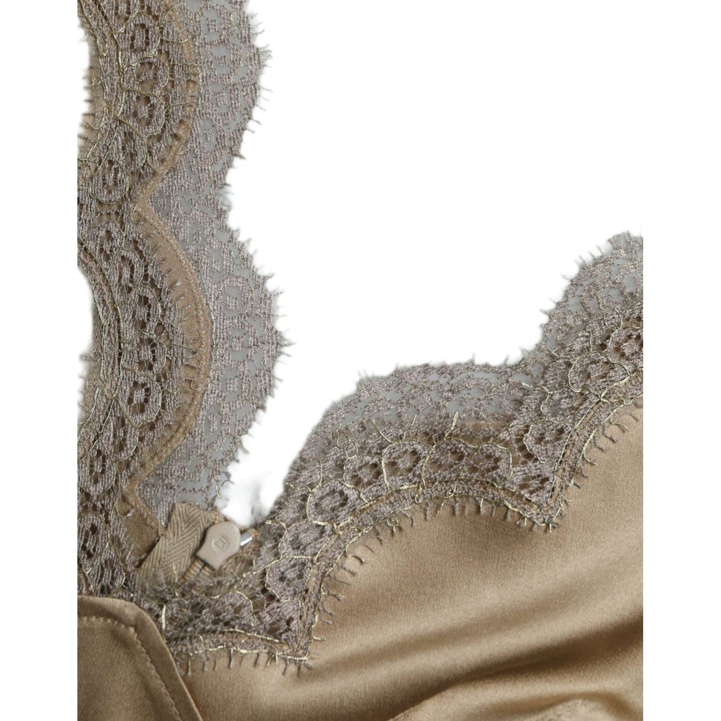 Dolce & Gabbana Elegant V-Neck Sleeveless Lace Trim Top Dolce & Gabbana