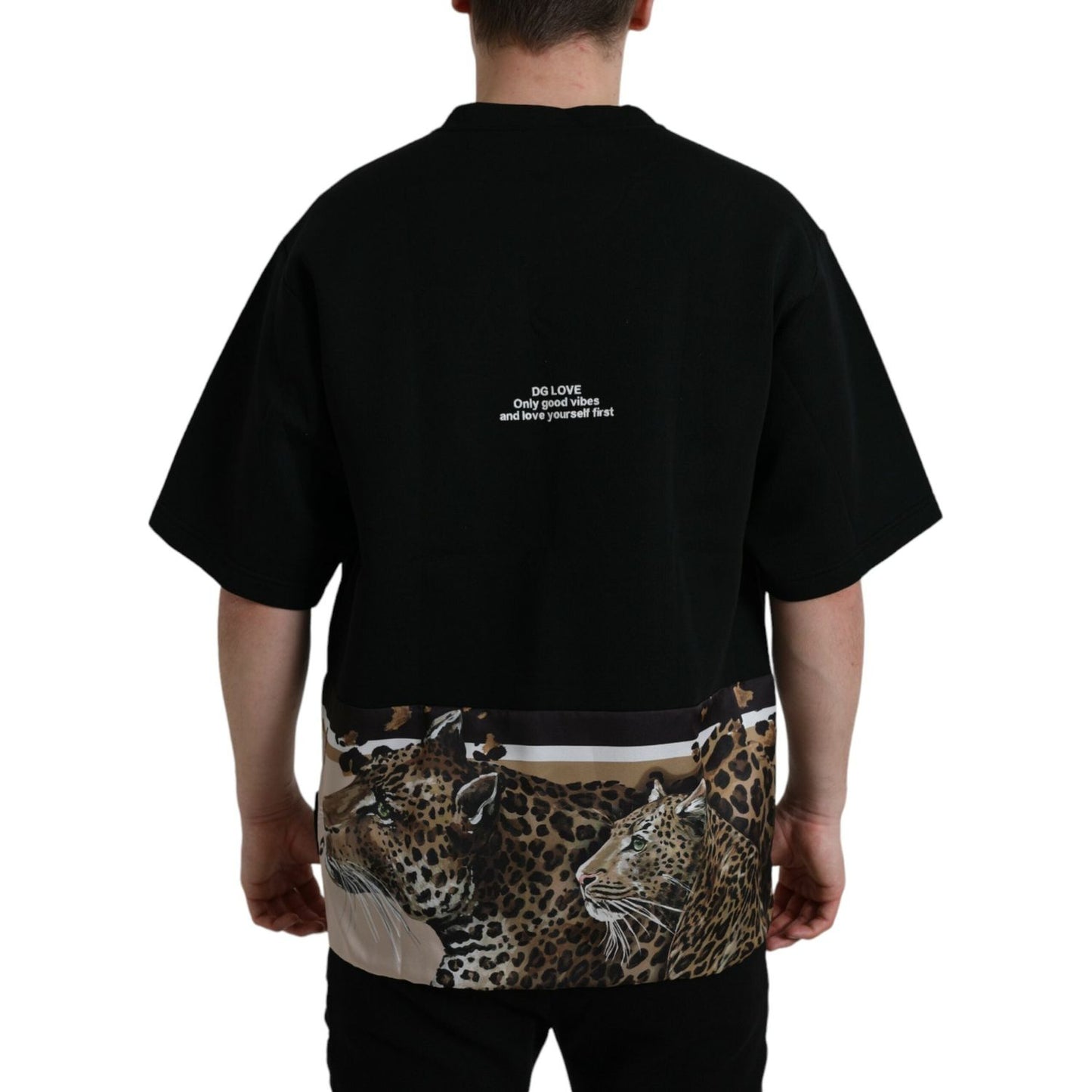 Dolce & Gabbana Elegant Leopard Print Crew Neck Tee Dolce & Gabbana