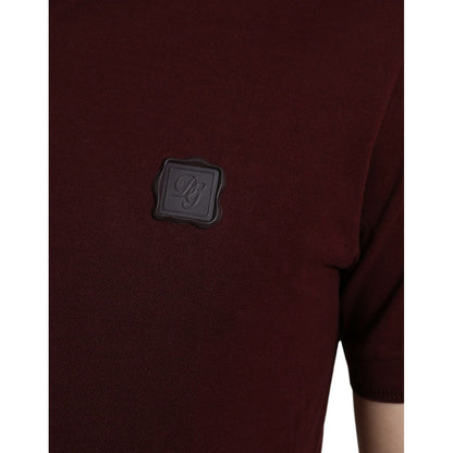 Dolce & Gabbana Maroon Collared Short Sleeves Polo T-shirt