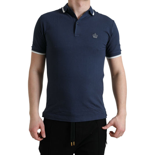 Dolce & Gabbana Elegant Crown Embroidered Polo T-Shirt Dolce & Gabbana