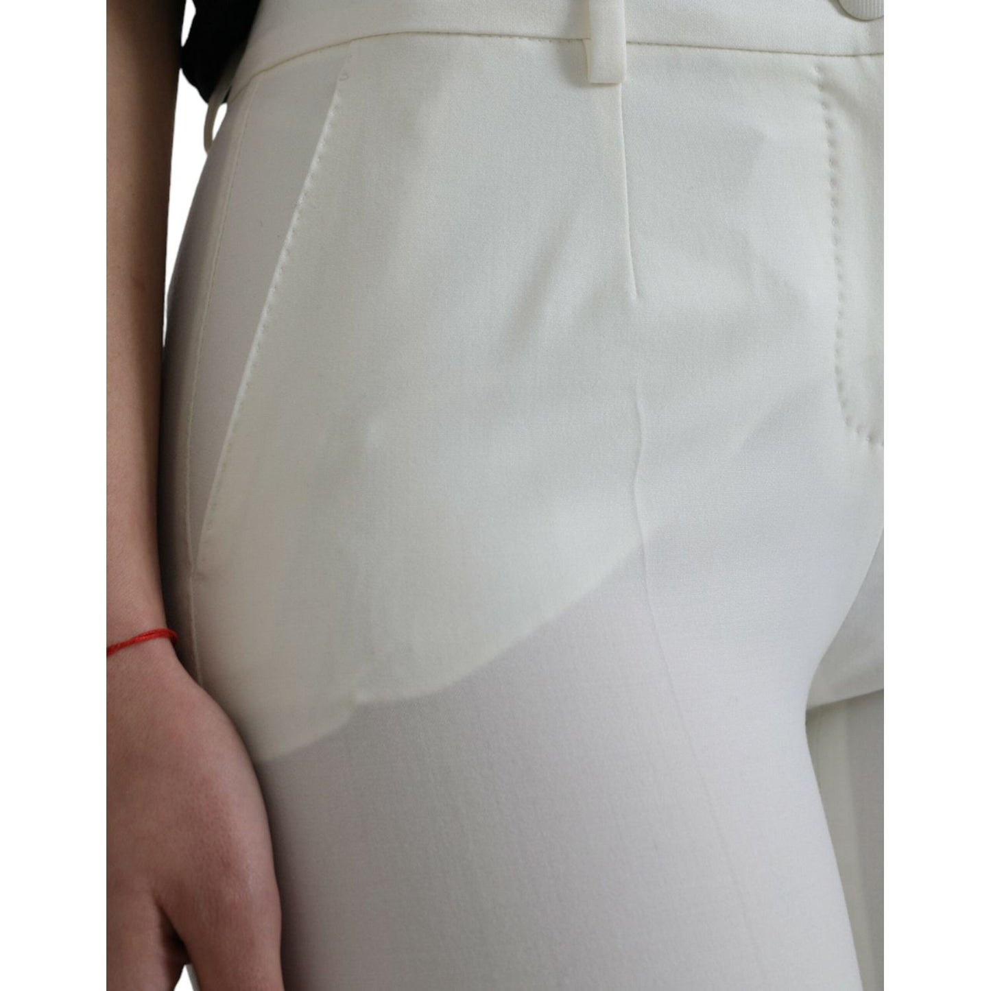 Dolce & Gabbana Elegant White Mid-Waist Tapered Pants Dolce & Gabbana