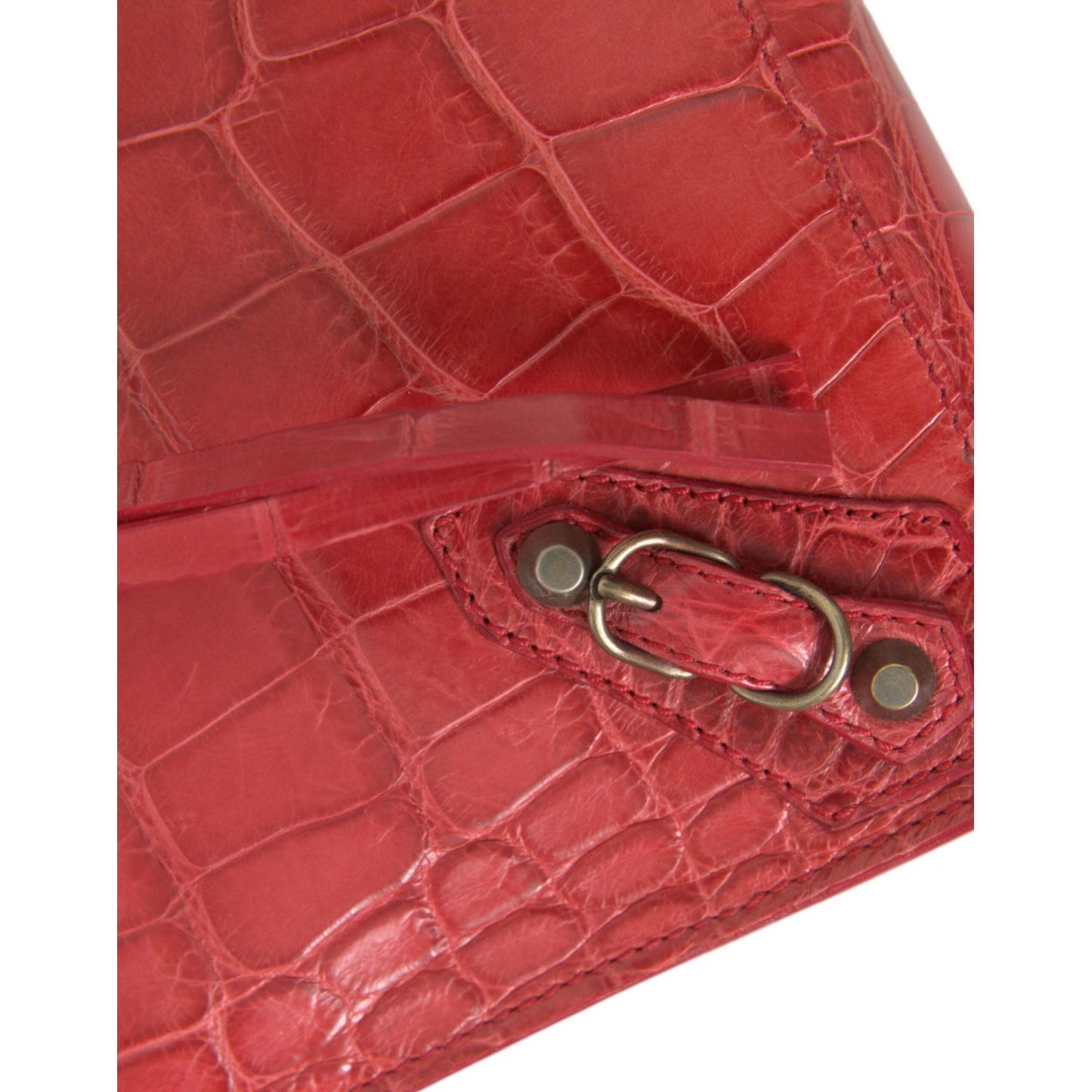 Balenciaga Exotic Red Alligator Leather Clutch Balenciaga