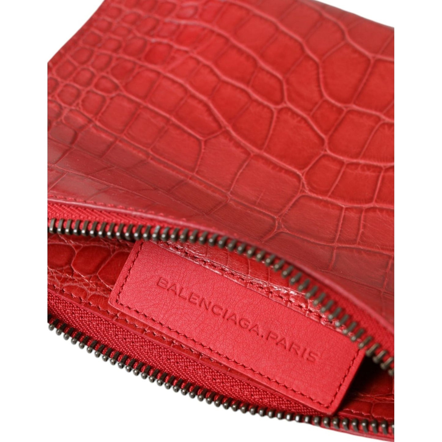 Balenciaga Exotic Red Alligator Leather Clutch Balenciaga