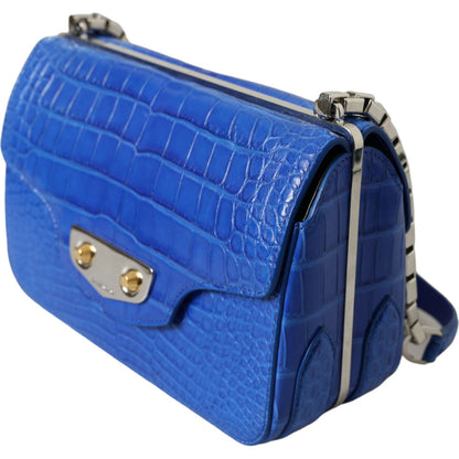 Balenciaga Blue Exotic Leather Neo Classic Purse Shoulder Handbag Bag