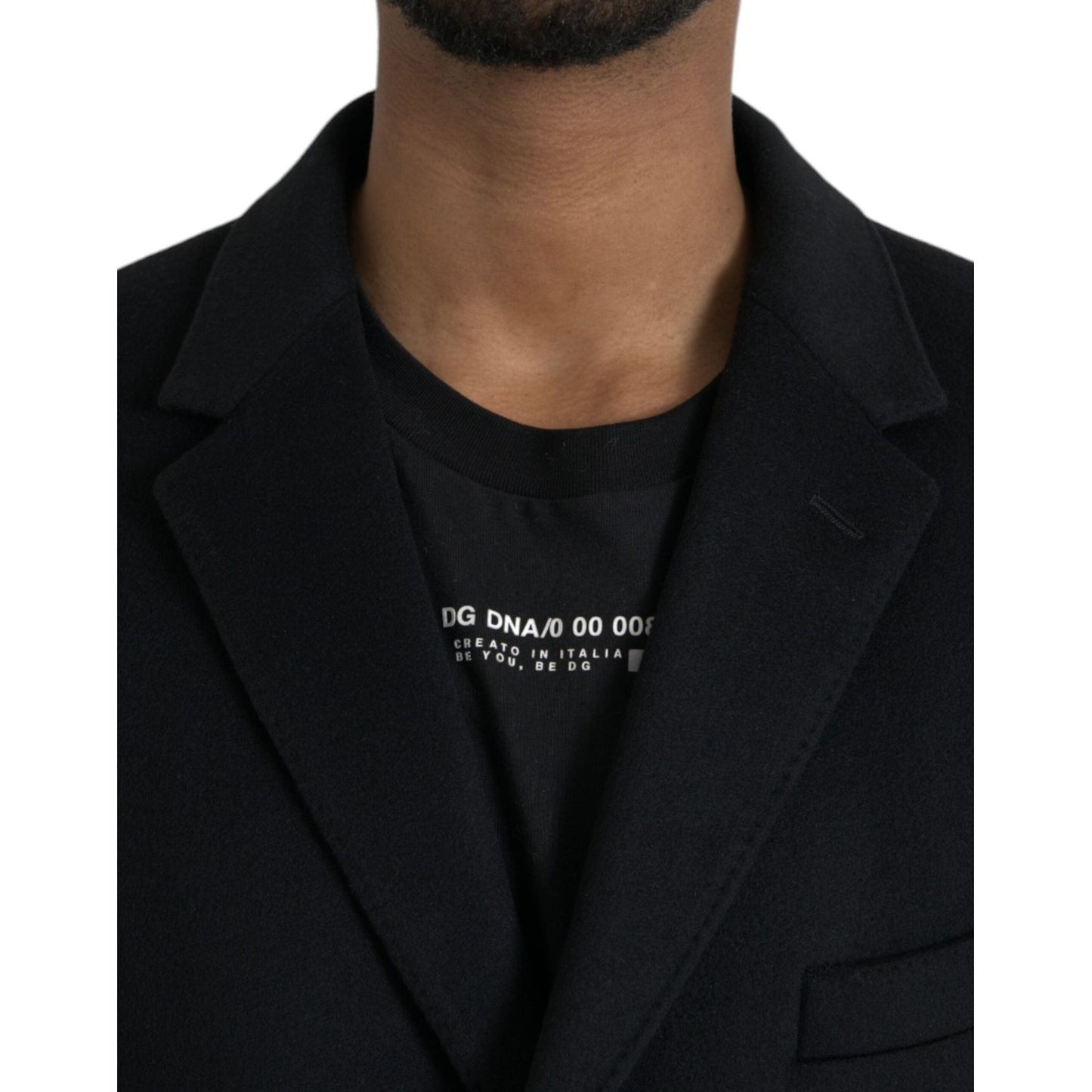 Dolce & Gabbana Black Wool Cashmere Trench Coat Jacket Dolce & Gabbana