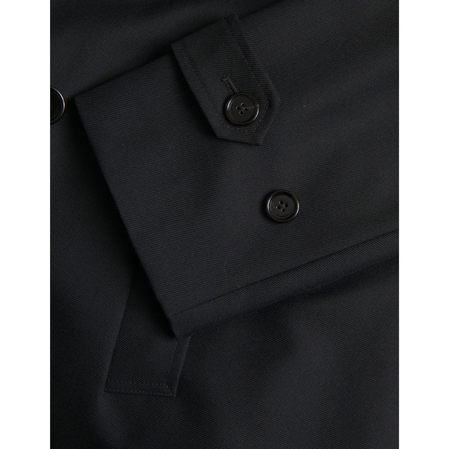 Dolce & Gabbana Black Double Breasted Trench Coat Jacket Dolce & Gabbana