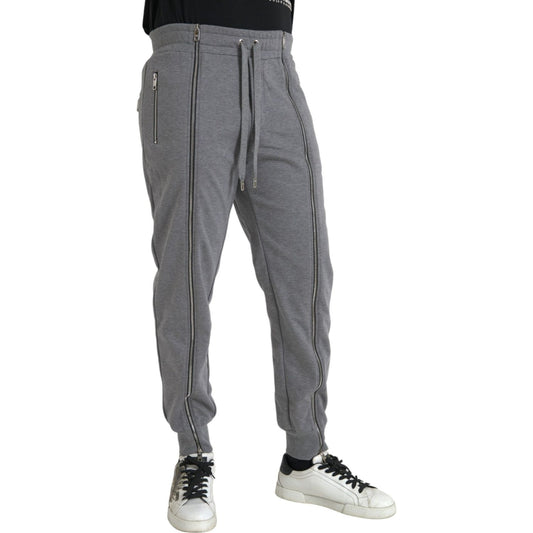 Dolce & Gabbana Gray Cotton Jogger Skinny Sweatpants Pants Dolce & Gabbana