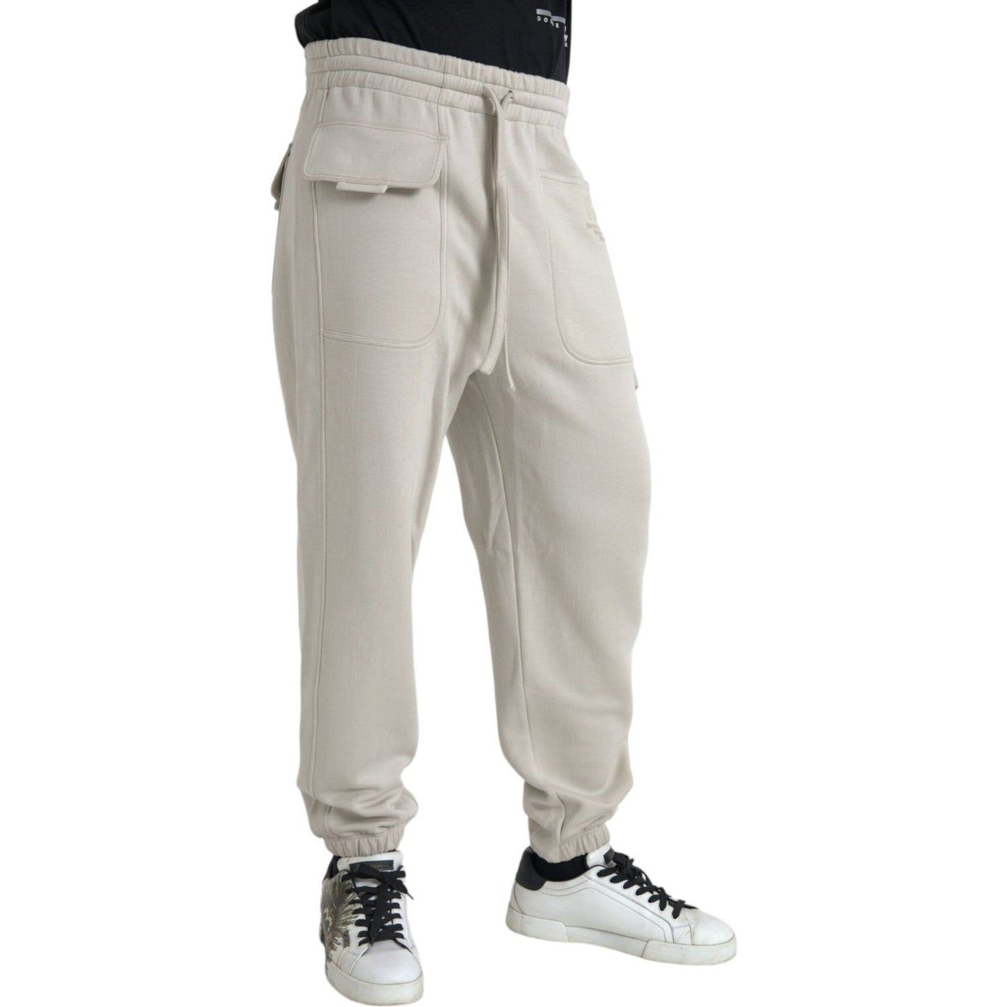 Dolce & Gabbana Off White Viscose Cargo Jogger Sweatpants Pants Dolce & Gabbana