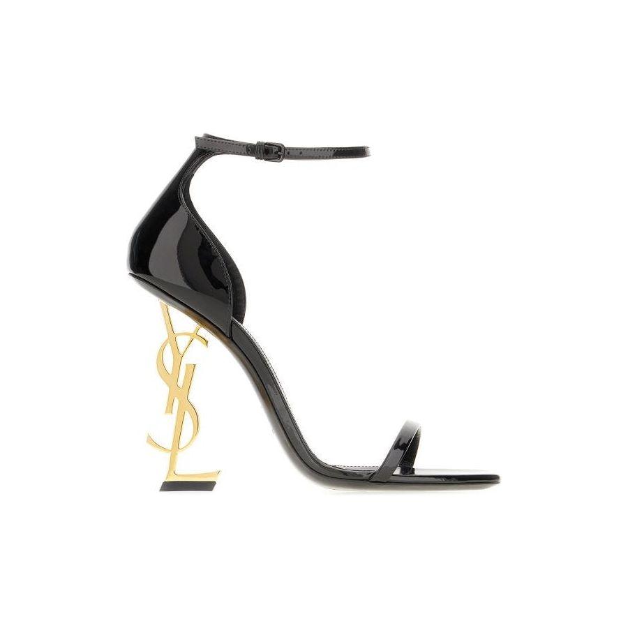 Saint Laurent Black Calf Leather Opyum Sandals Saint Laurent