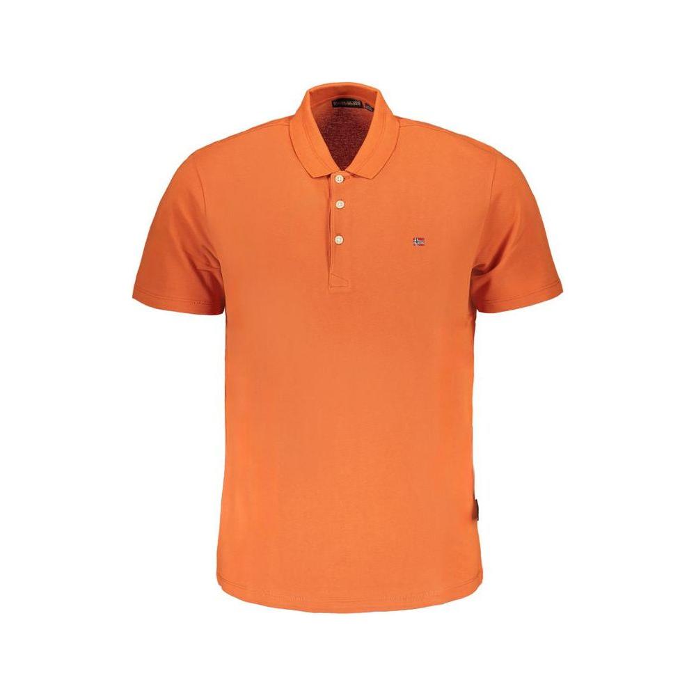 Napapijri Orange Cotton Polo Shirt Napapijri