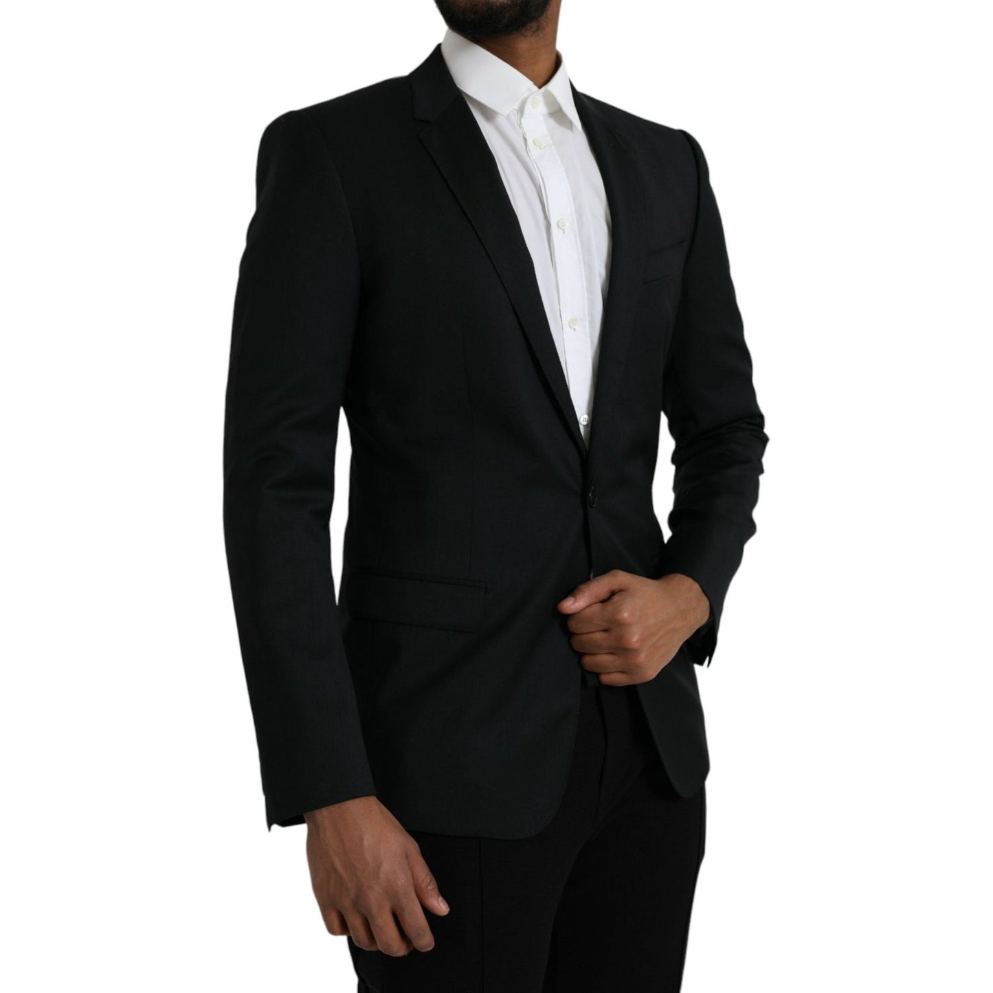 Dolce & Gabbana Black Wool MARTINI Single Breasted Blazer Dolce & Gabbana