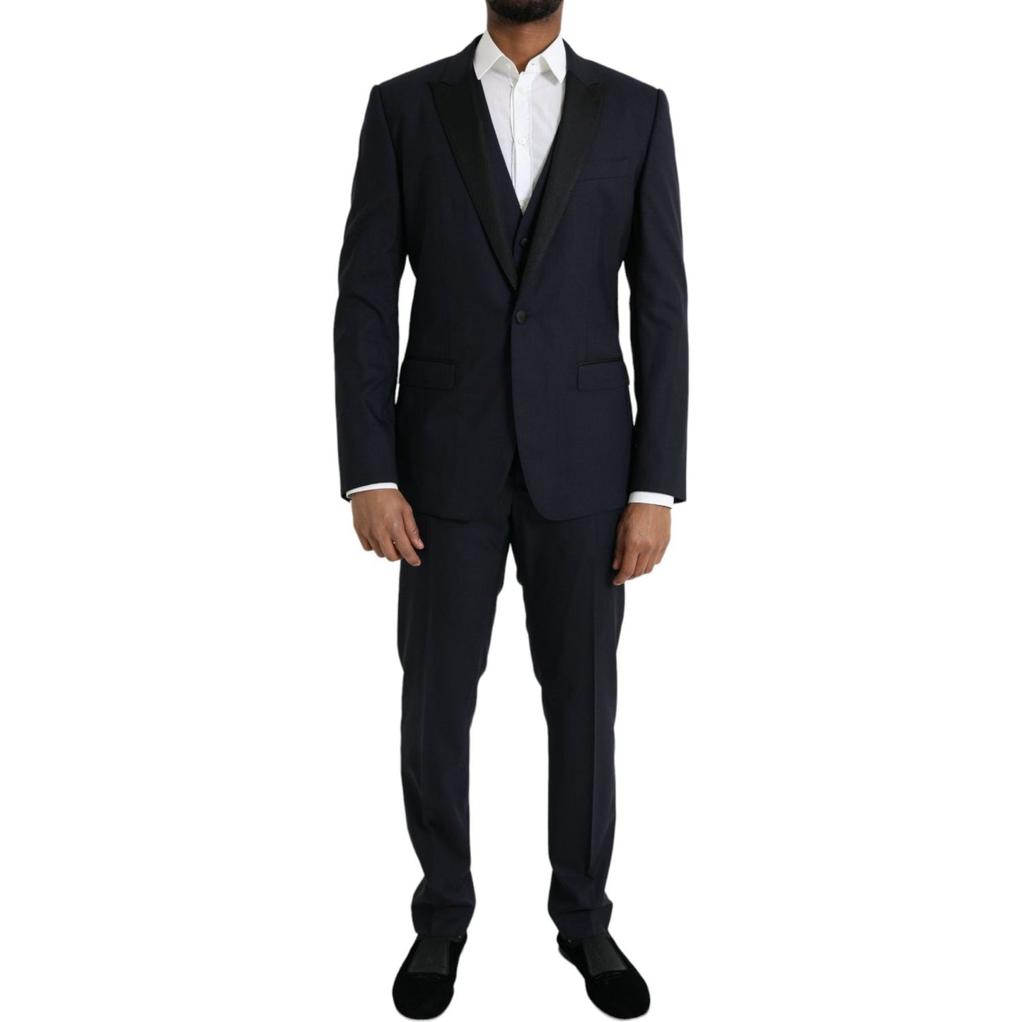 Dolce & Gabbana Dark Blue MARTINI Wool Formal 3 Piece Suit Dolce & Gabbana