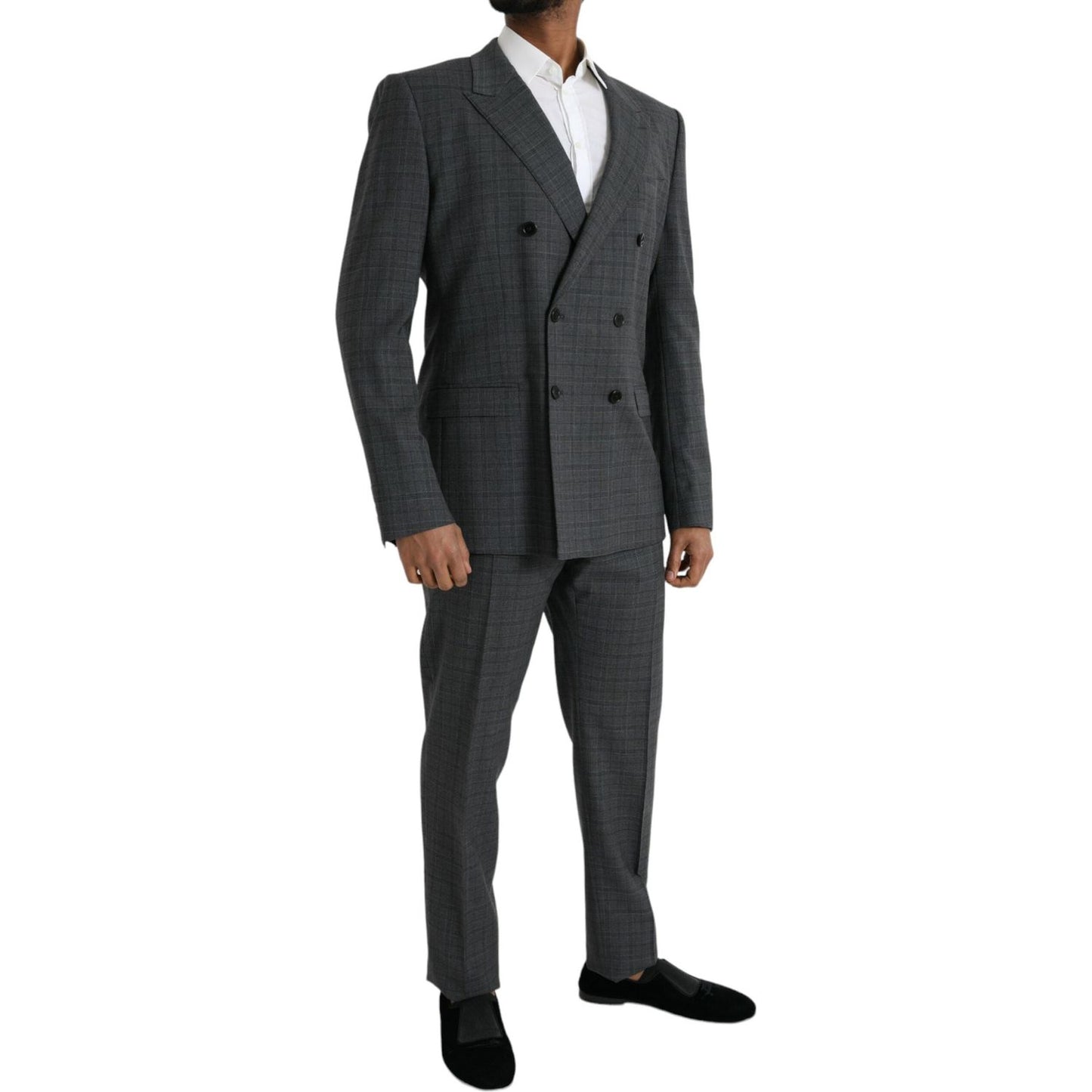 Dolce & Gabbana Gray Plaid Wool MARTINI Formal 2 Piece Suit Dolce & Gabbana