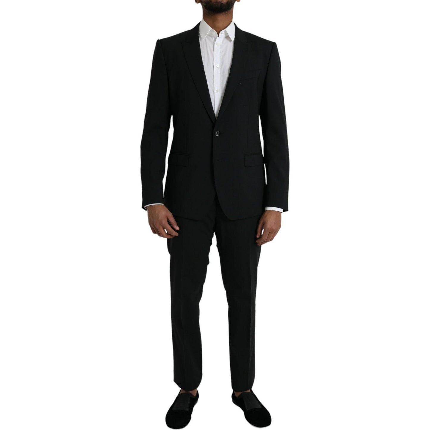 Dolce & Gabbana Black Wool MARTINI Formal 2 Piece Suit Dolce & Gabbana