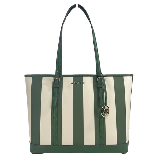 Michael Kors Jet Set Travel Large TZ Shoulder PVC Tote Bag Purse Fern Green Michael Kors