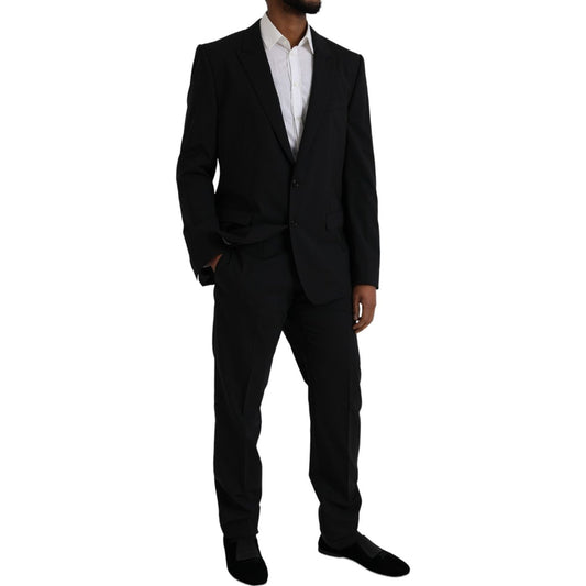 Dolce & Gabbana Black MARTINI Wool Formal 2 Piece Suit Dolce & Gabbana