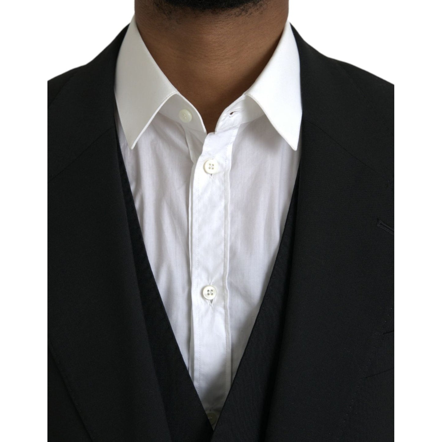 Dolce & Gabbana Black Polyester STAFF Formal 3 Piece Suit Dolce & Gabbana