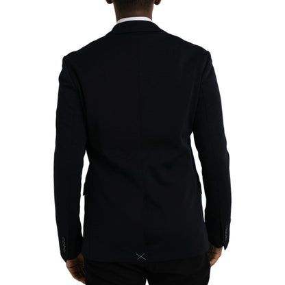 Dolce & Gabbana Black Wool Single Breasted Coat Blazer