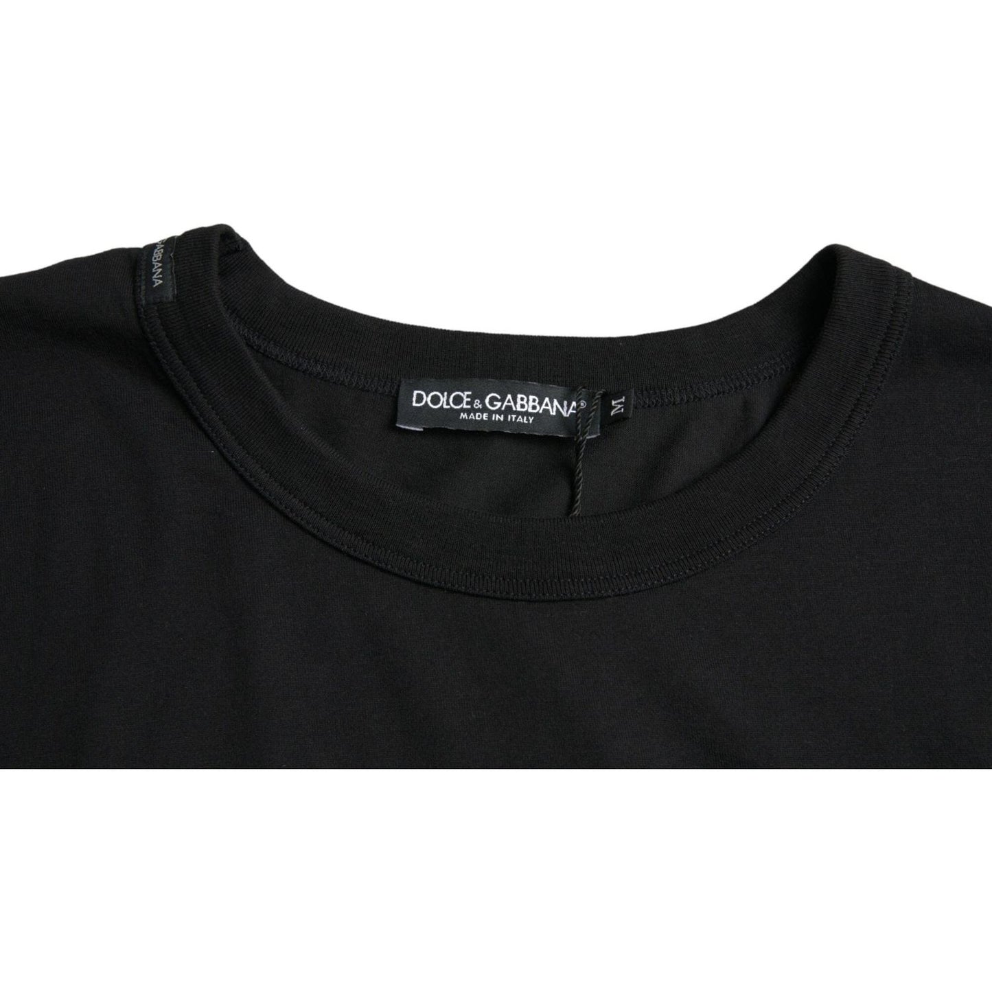 Dolce & Gabbana Black Logo Embossed Crew Neck Short Sleeves T-shirt Dolce & Gabbana