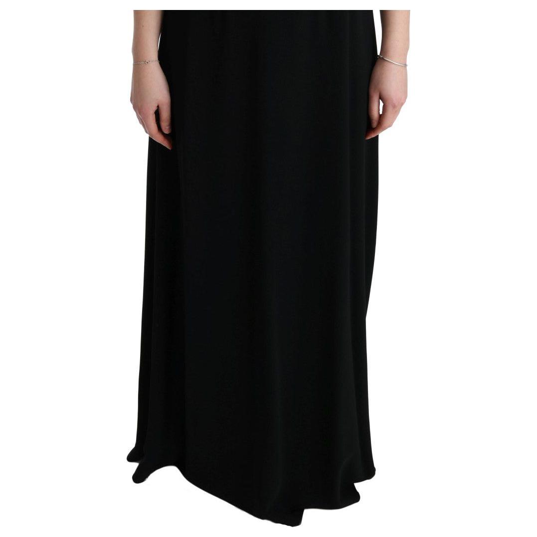 Dolce & Gabbana Black Stretch Shift Long Maxi Dress