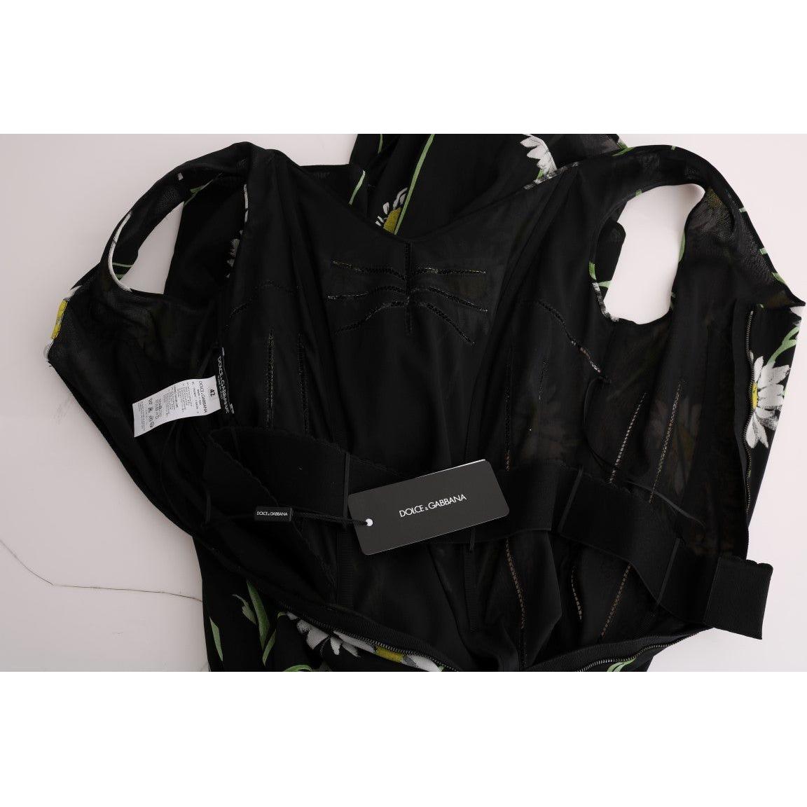 Dolce & Gabbana Sunflower Silk Stretch Sheath Dress