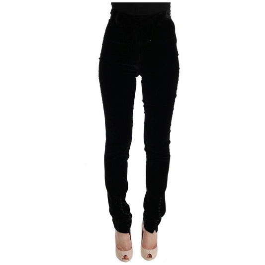 Ermanno Scervino Sleek High-Waist Black Trousers Jeans & Pants Ermanno Scervino