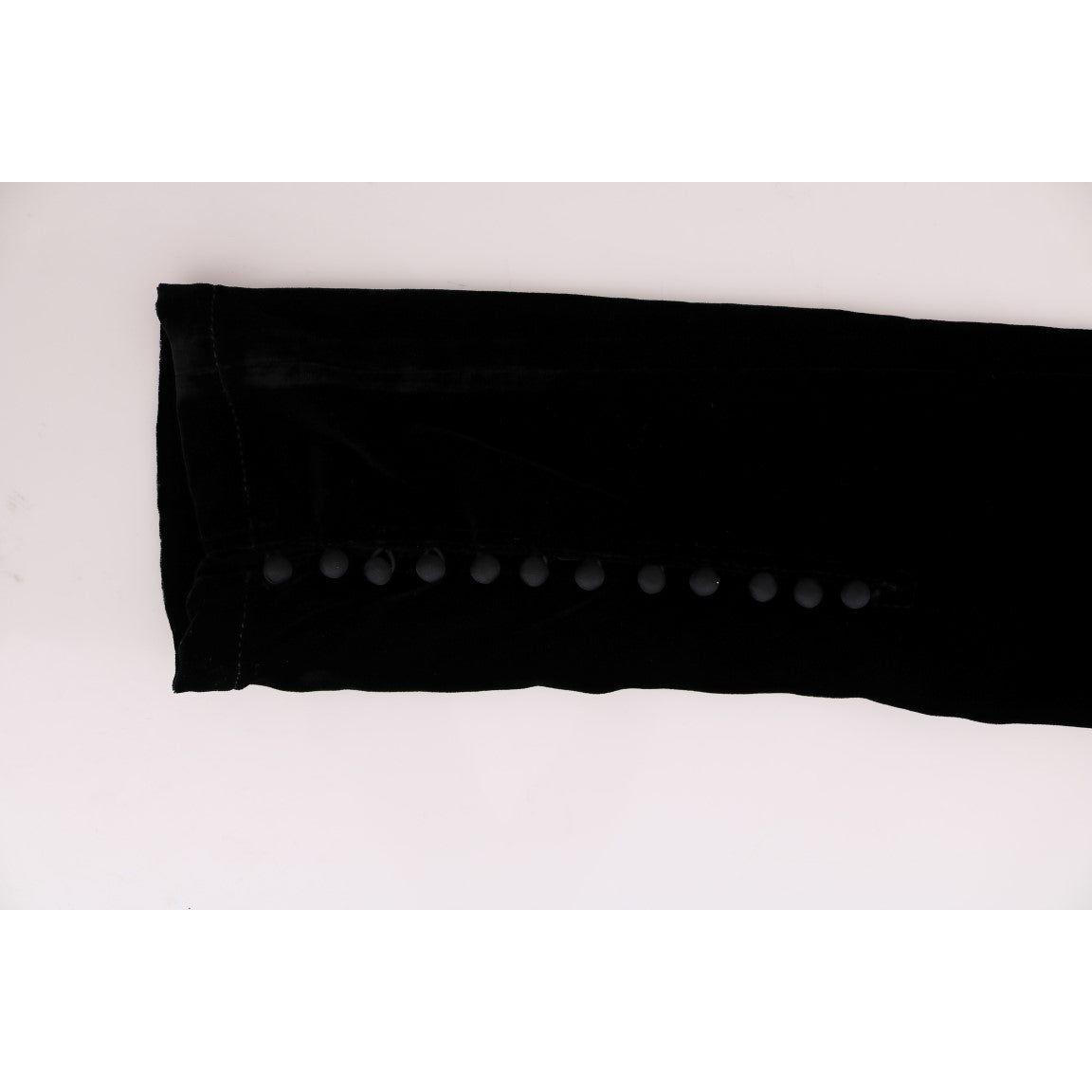 Ermanno Scervino Black Velvet Slim Fit Pants