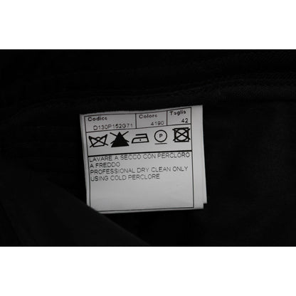 Ermanno Scervino Black Cotton Slim Fit Casual Pants