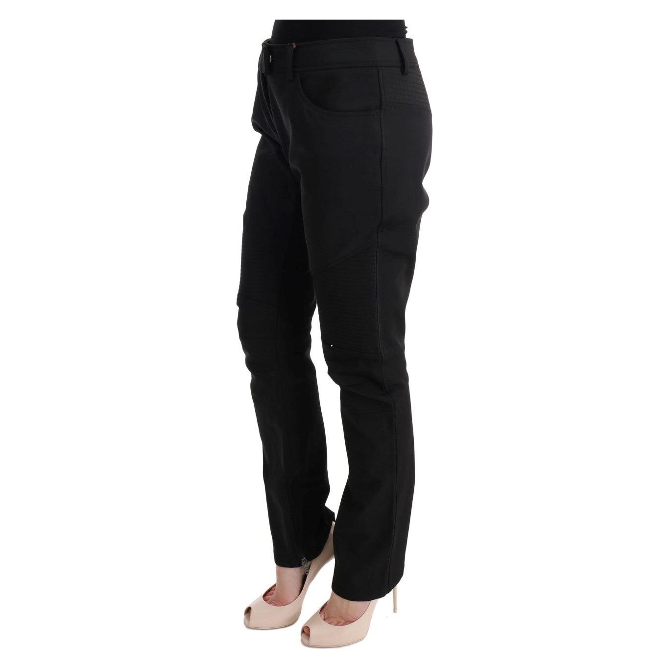 Ermanno Scervino Sleek Black Cotton Slim Fit Pants Jeans & Pants Ermanno Scervino