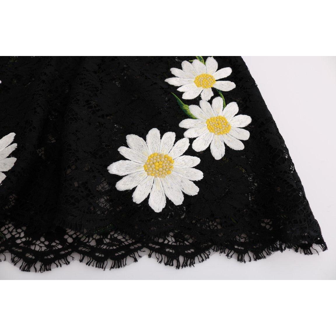 Dolce & Gabbana Black Floral Lace Chamomile Embroidered Dress Dolce & Gabbana