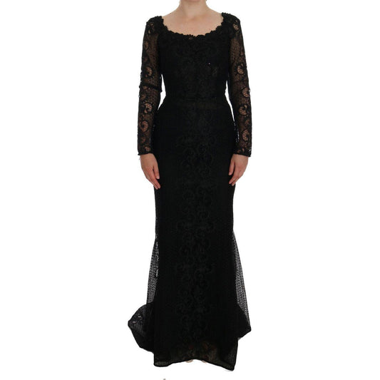 Dolce & Gabbana Elegant Full Length Black Sheath Maxi Dress Dolce & Gabbana