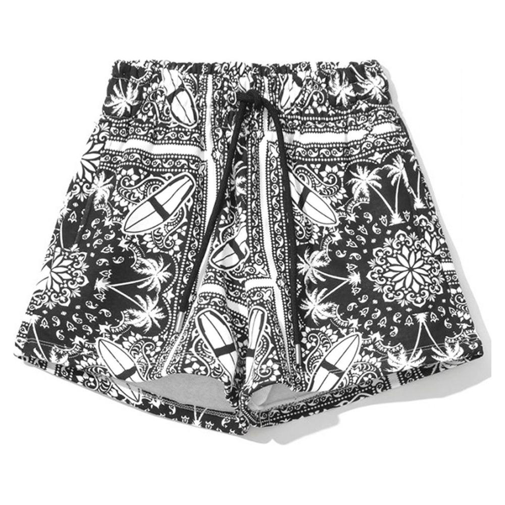 Comme Des Fuckdown Chic Monochrome Palms Cotton Shorts Comme Des Fuckdown