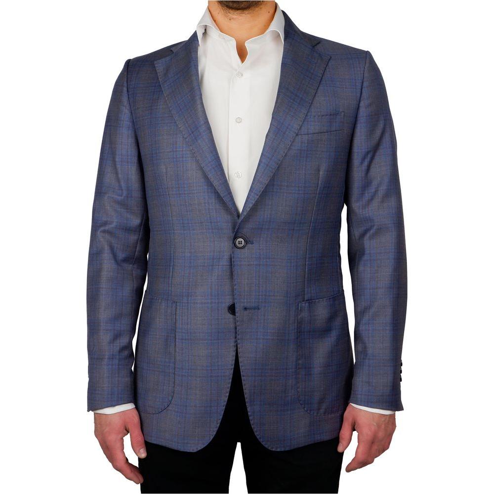 Made in Italy Blue Wool Vergine Blazer Made in Italy