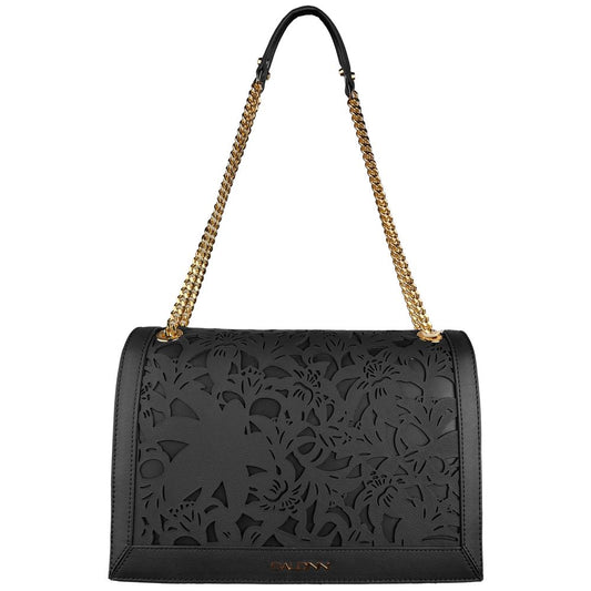 Baldinini Trend Elegant Floral Calfskin Shoulder Bag Baldinini Trend