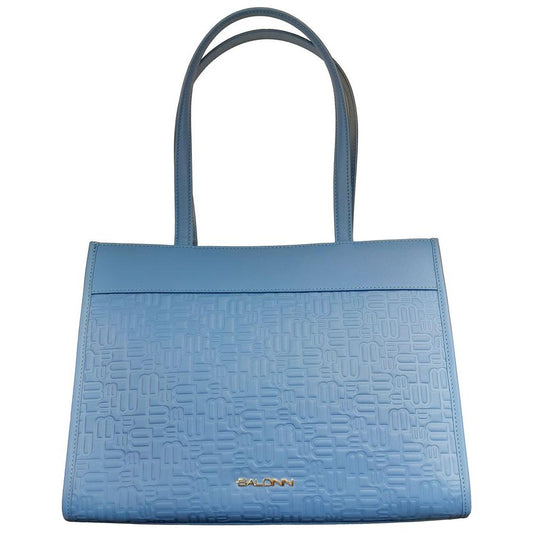 Baldinini Trend Elegant Light Blue Shopping Bag with Logo Motif Baldinini Trend