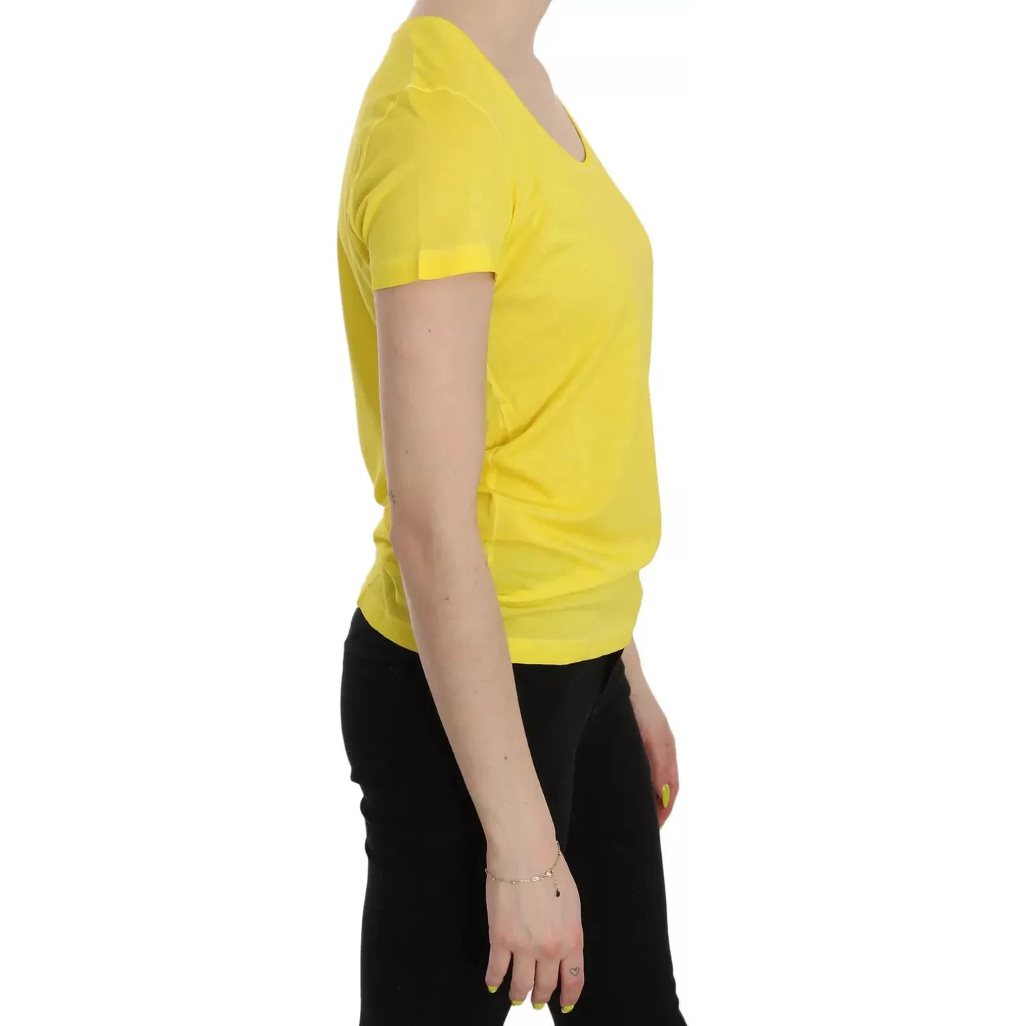 Dsquared² Yellow Round Neck Short Sleeve Shirt Top Blouse Dsquared²