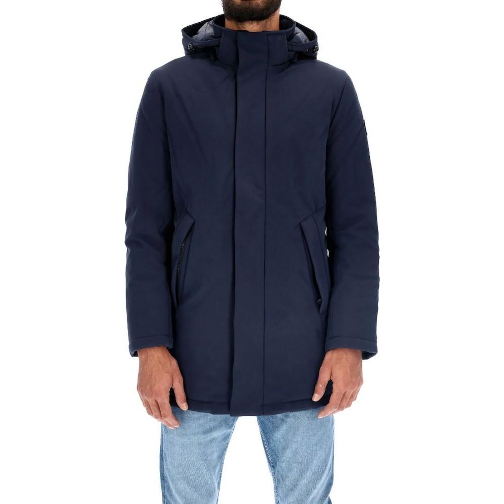 Refrigiwear Chic Blue Padded Parka with Removable Hood Refrigiwear