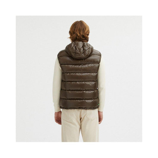 Centogrammi Brown Nylon Men's Reversible Vest Centogrammi